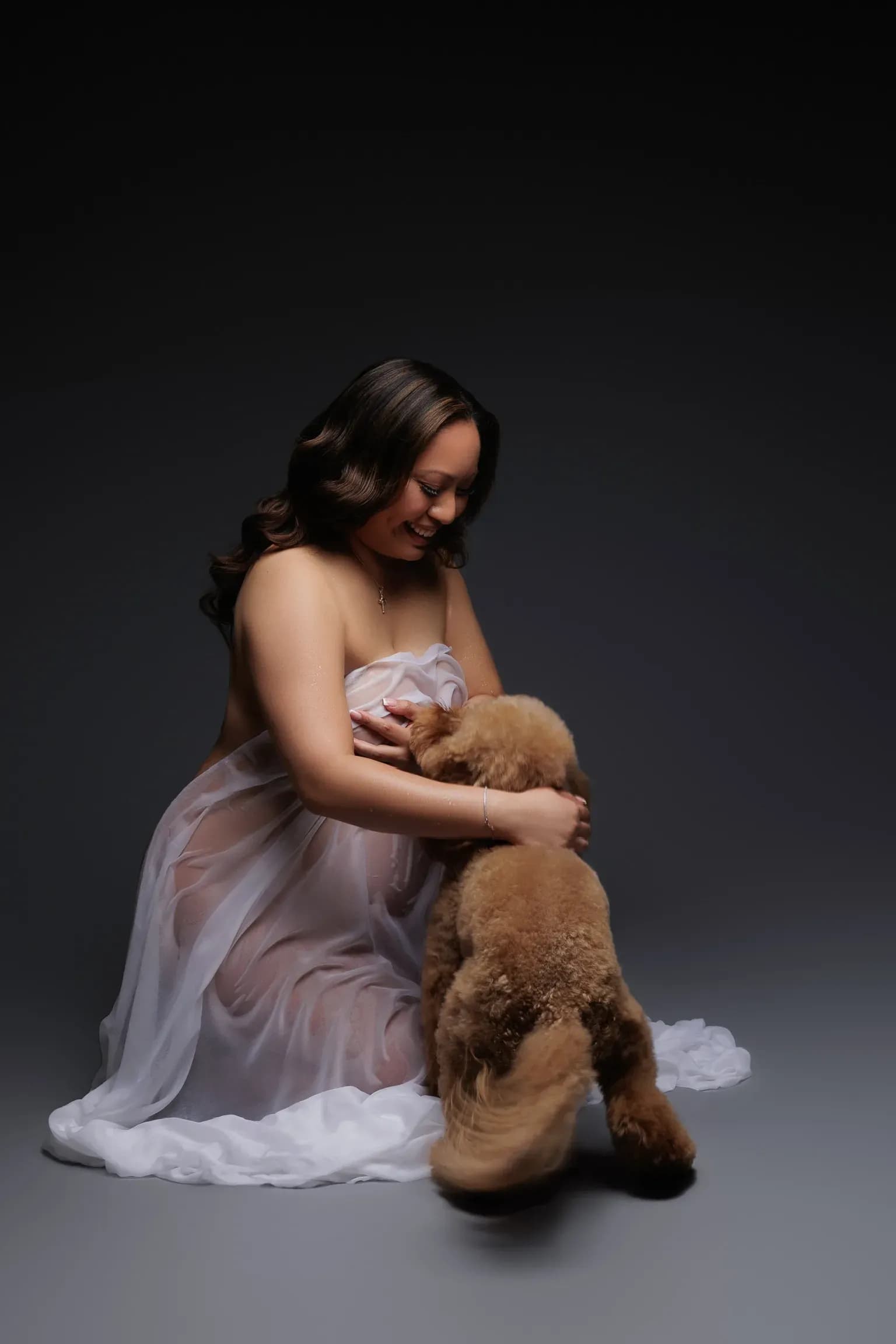 A Roseville Maternity Session with Cathleen, Her Husband & Their Dog